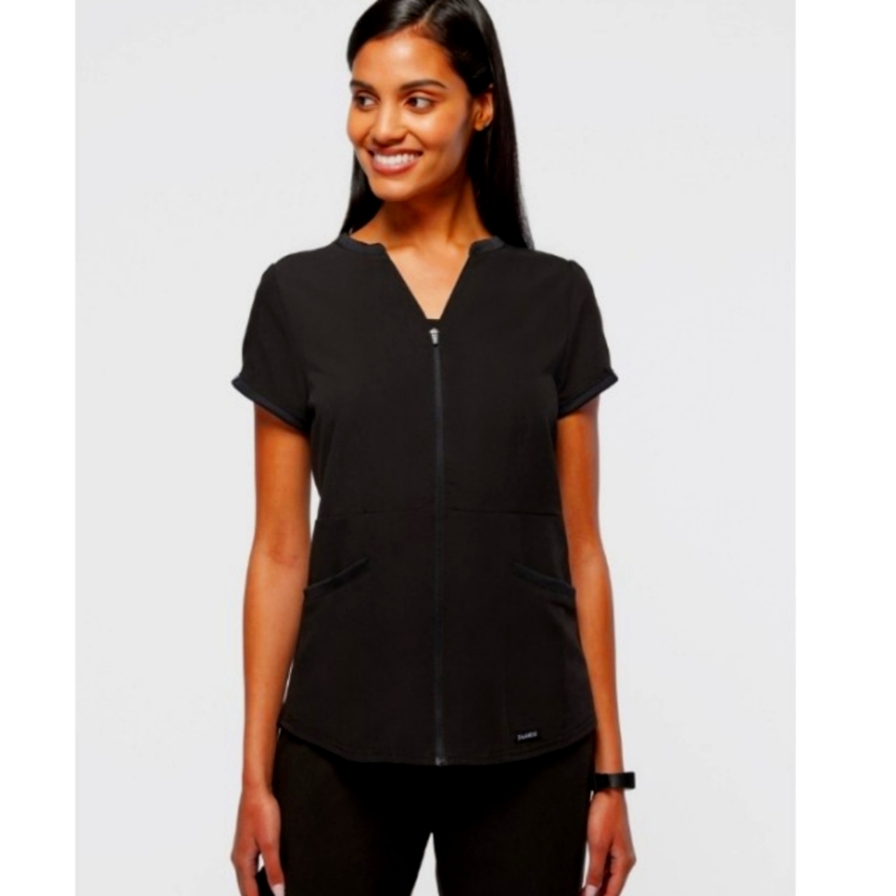 ***SOLD&***       NWT Jaanuu women's full zipped notched neck scrub top
